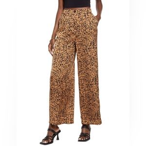 OPEN EDIT Abstract print satin trousers